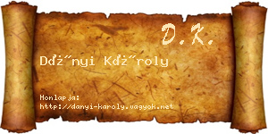 Dányi Károly névjegykártya